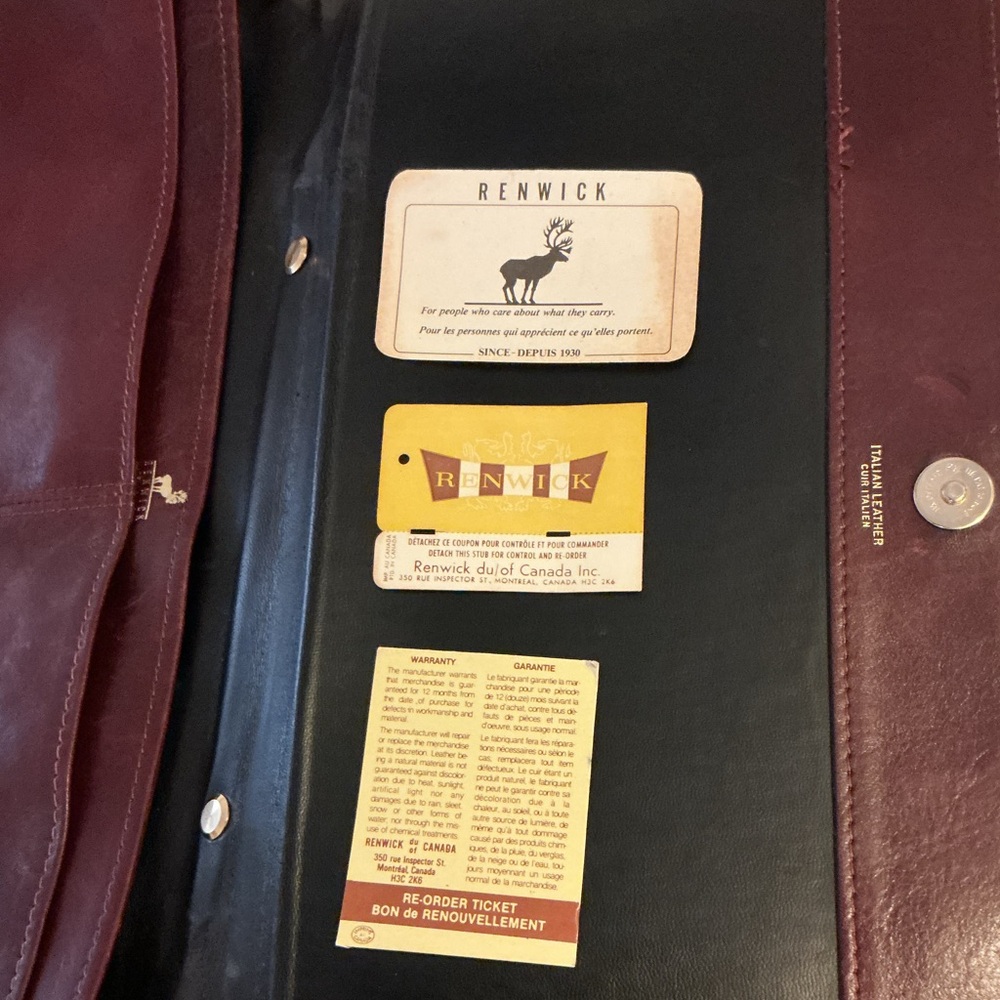 💎 Rare Vintage Renwick Oxblood Italian Leather Bag - Picture 4 of 16